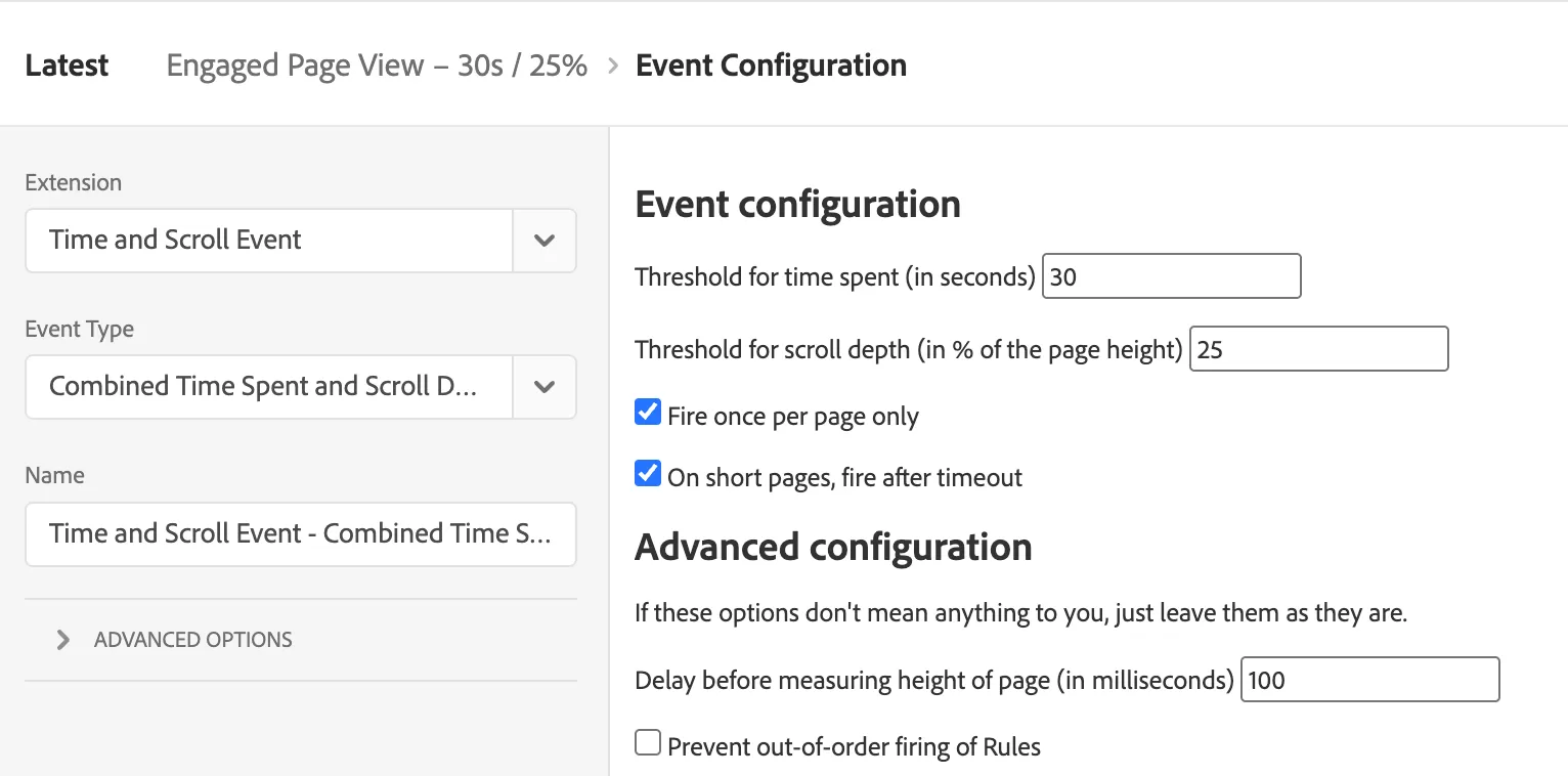 Track Scroll Depth And Time Spent with Adobe Launch
