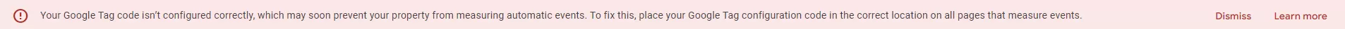 "Your Google Tag Isn't Configured Correctly" Warning in GA4? Don't Panic. "Your Google Tag Isn't Configured Correctly" Warning in GA4? Don't Panic.